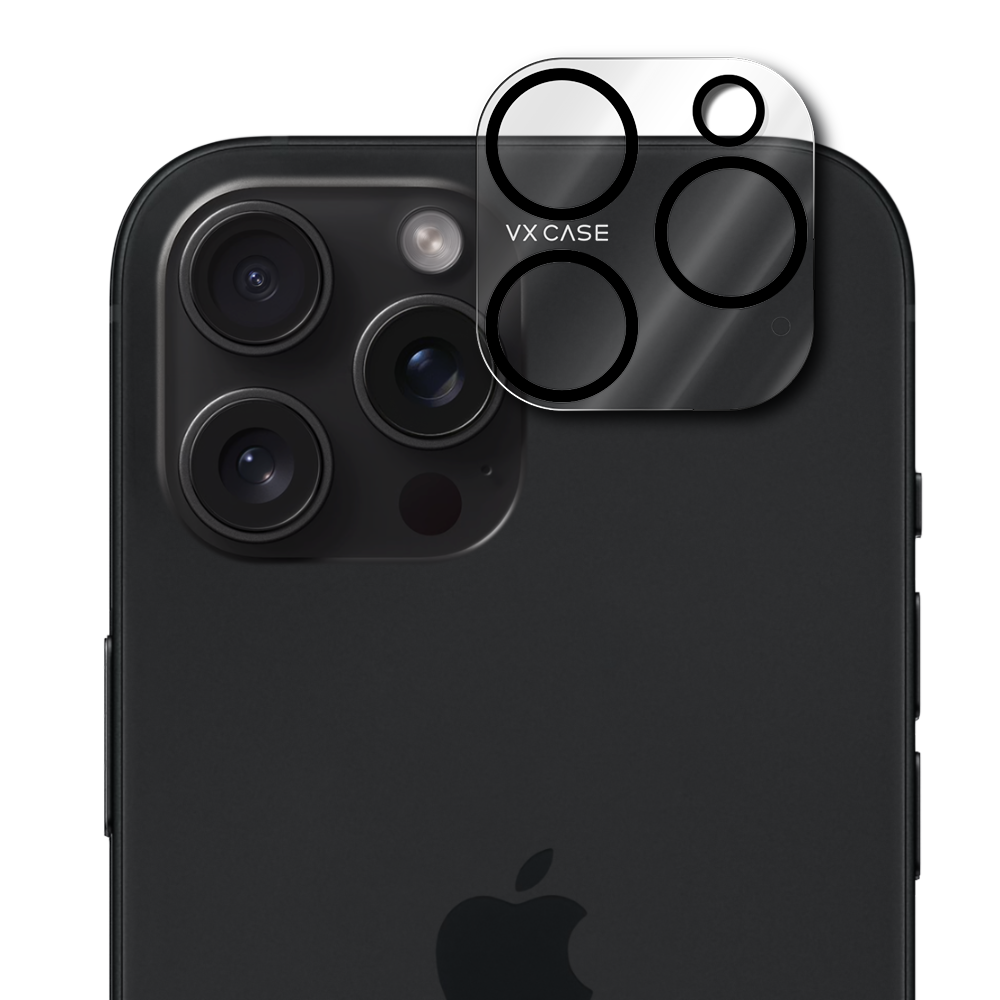 Película de Câmera Safira Transparente VX Case iPhone 15 Pro e Pro Max