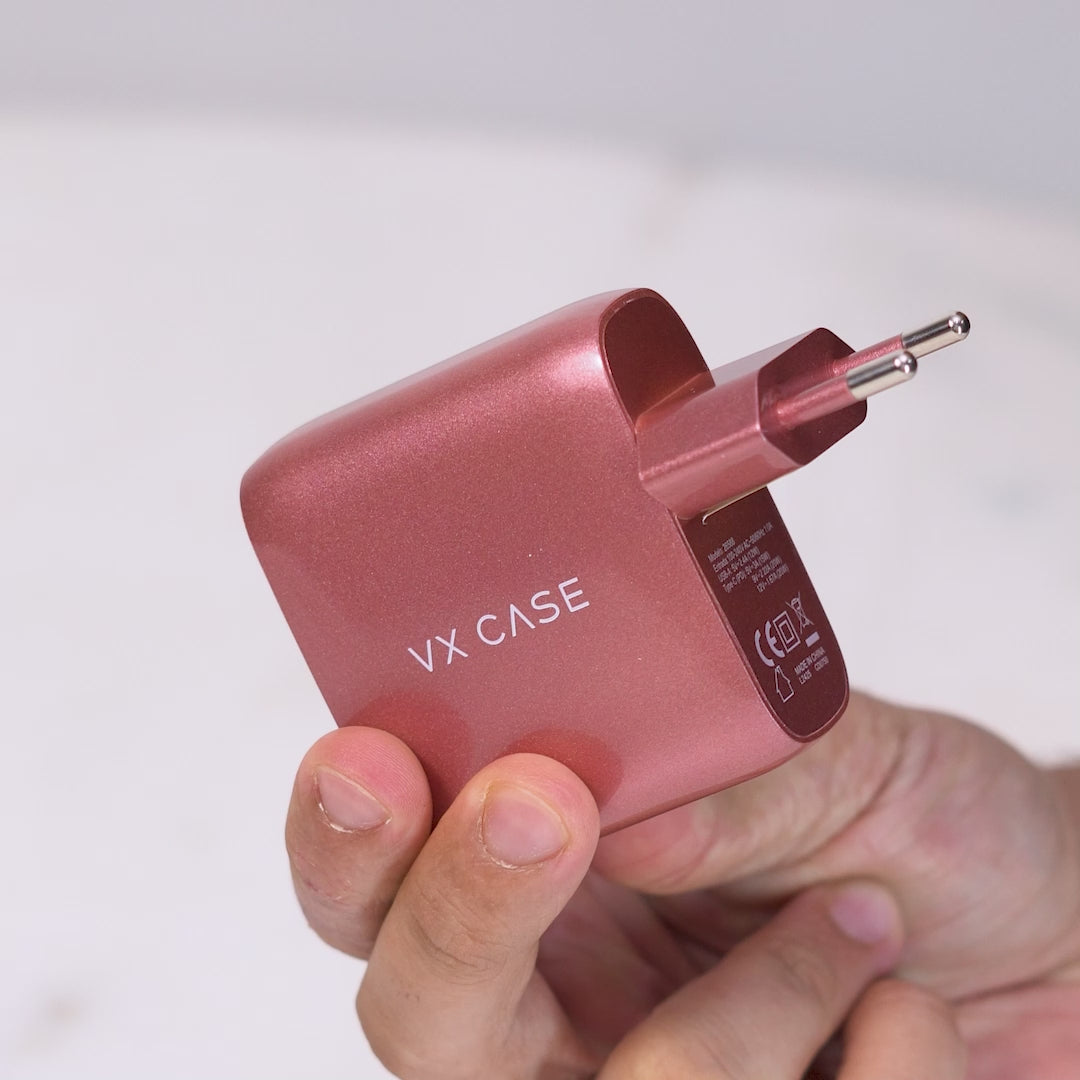 Carregador de Parede com 2 portas USB + 1 Type-C Turbo 32W Turbo Rose