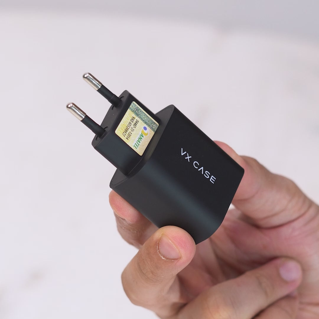 Adaptador de Carga 1 USB 1 Type C VX Case - Preto