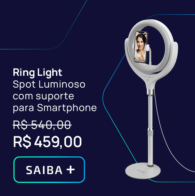 Ring Light - Spot luminoso com suporte para smartphone - VX Case