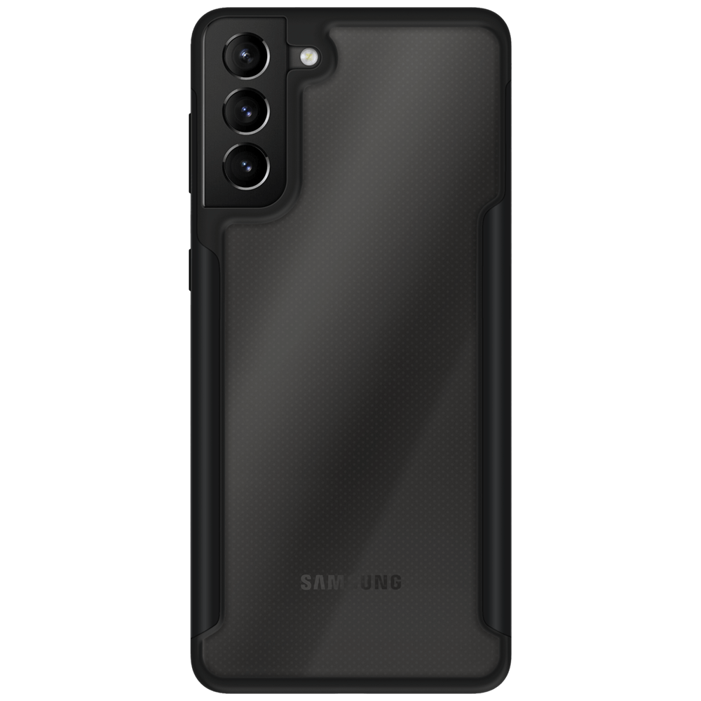 iPhone com capa VX Case Shield Cover, proteção reforçada na cor preta.