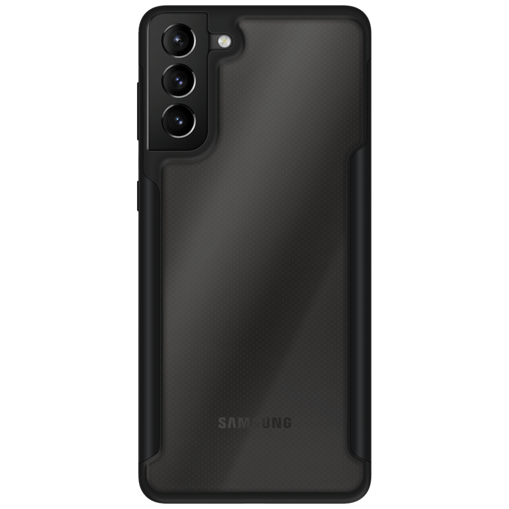 iPhone com capa VX Case Shield Cover, proteção reforçada na cor preta.