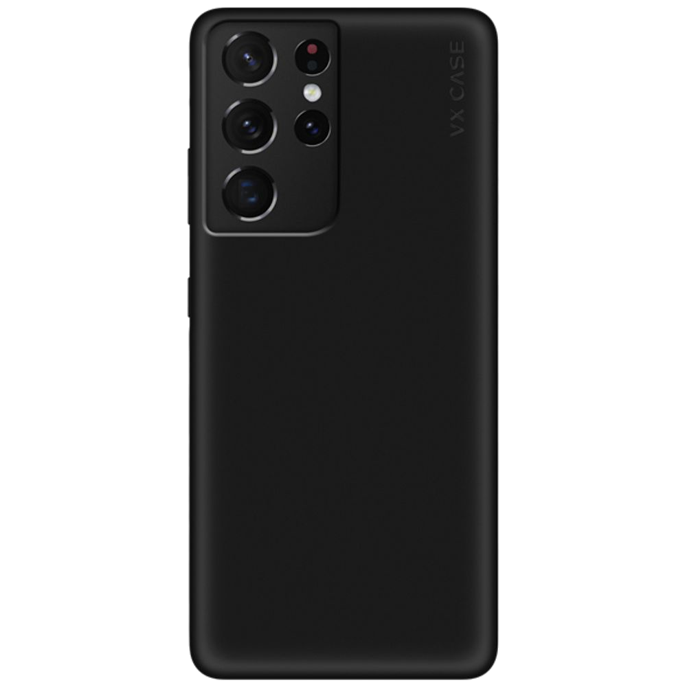 iPhone com capa VX Case smooth, acabamento preto fosco e toque suave.