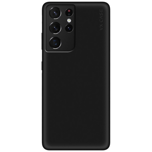 iPhone com capa VX Case smooth, acabamento preto fosco e toque suave.