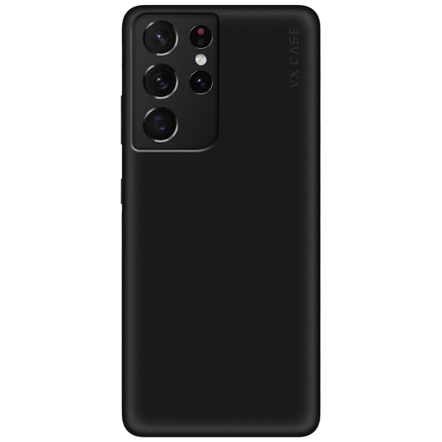 iPhone com capa VX Case smooth, acabamento preto fosco e toque suave.