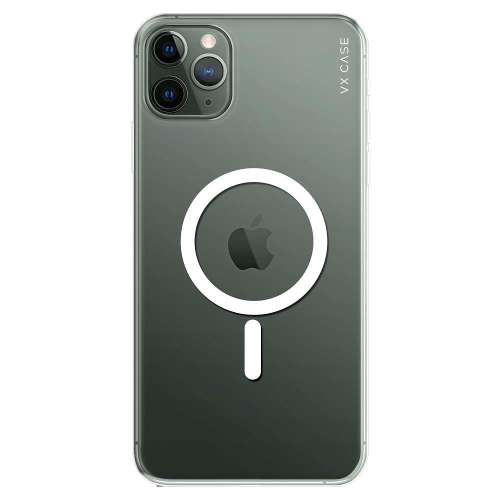 Capa Magsafe para iPhone 11 Pro Max de Silicone Rígida Transparente