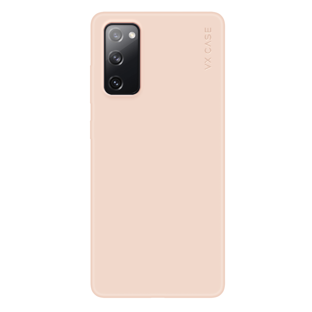 iPhone com capa VX Case smooth, acabamento cor iogurte e toque suave.
