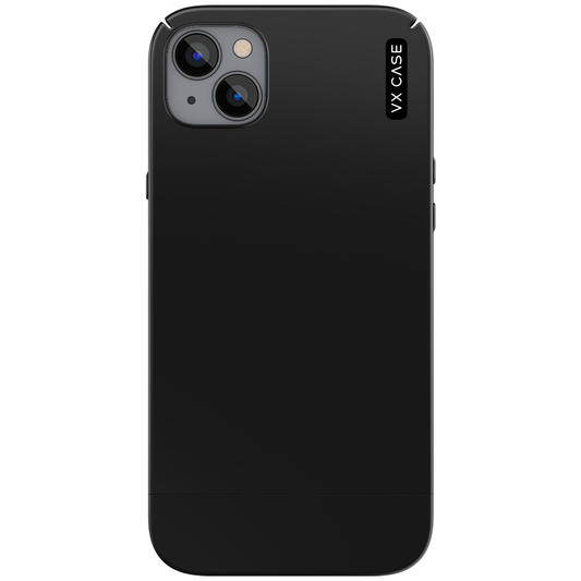 iPhone com capa VX Case de polímero, acabamento preto fosco com proteção traseira.