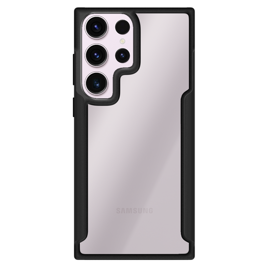 Samsung Galaxy com capa VX Case Shield Cover, proteção reforçada na cor preta.
