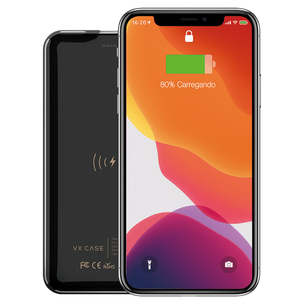 Bateria Externa Diamond Wireless VX Case 10.000mAh Preta - VX Case