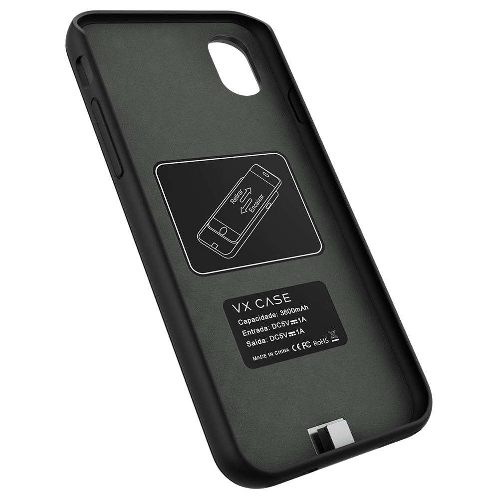 Capa com Bateria VX Case para iPhone X 3.800mAh - VX Case