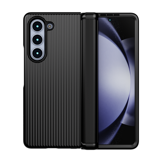 Samsung Galaxy Z Fold 5 com capa VX Case Concept, proteção frontal para tela dobrável.