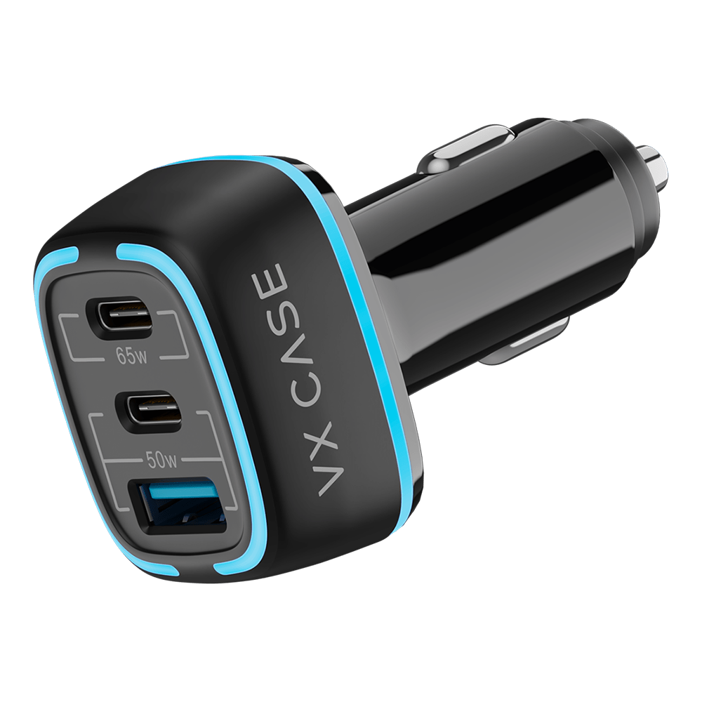 Carregador Veicular com 2 Type-C e uma USB 115W Turbo - VX Case