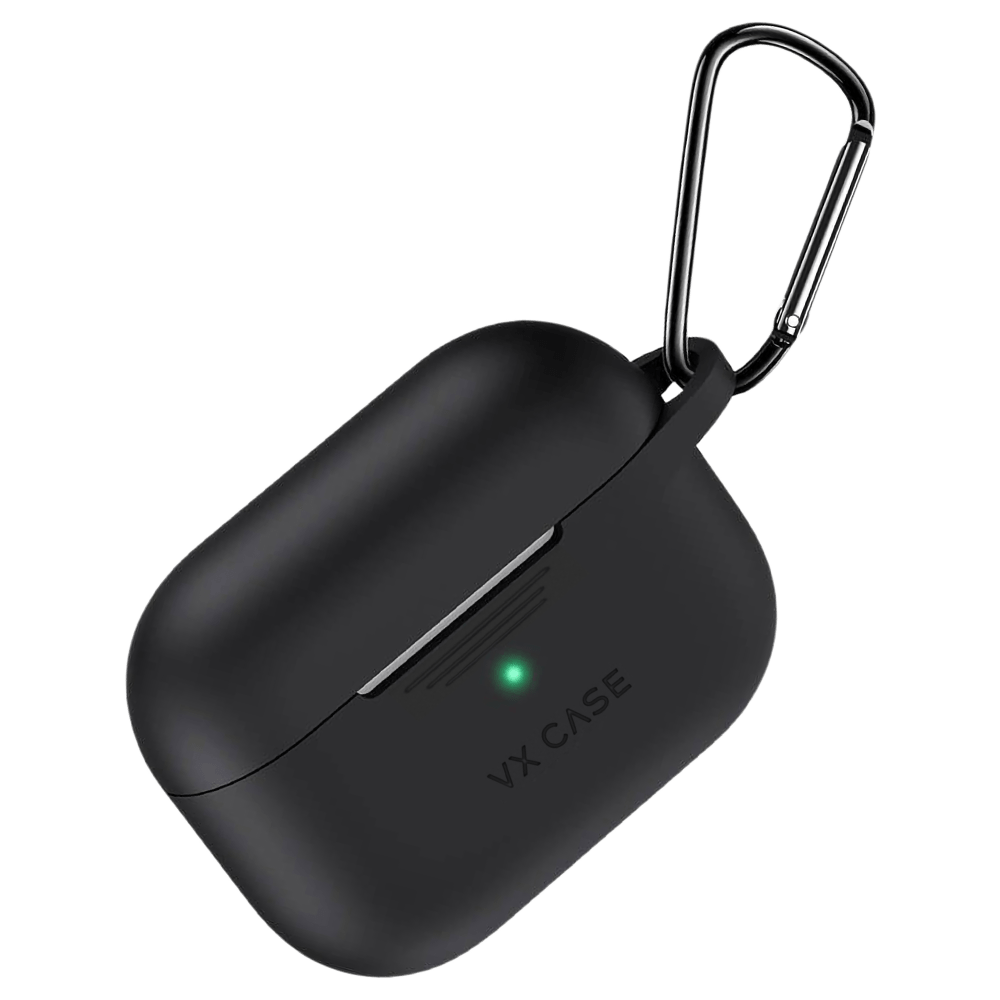 Case VX Case para fones sem fio com mosquetão, proteção portátil com indicador LED visível.
