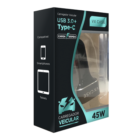 Carregador Veicular PD 45W VX Case - VX Case